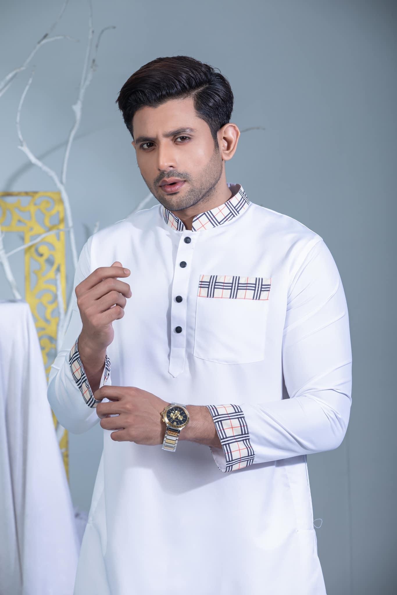 Exclusive Burberry Printed Panjabi – P17